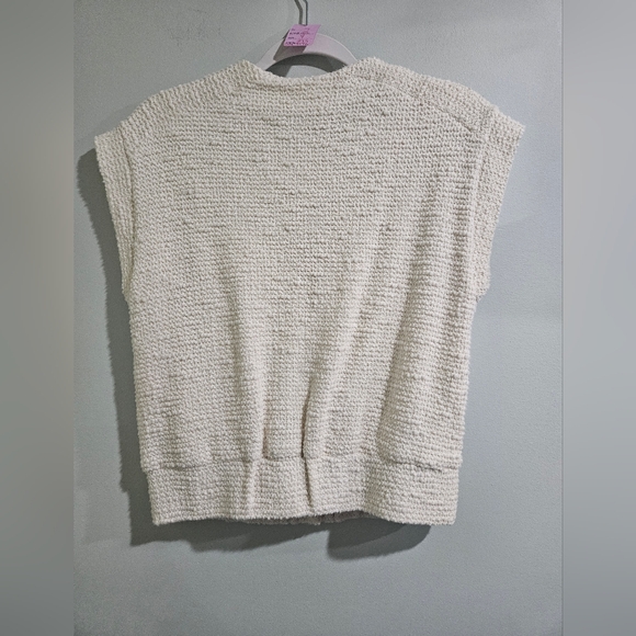 ME+EM Sleeveless Boucle Textured Bomber Jacket Vest Size 4 - Picture 7 of 8